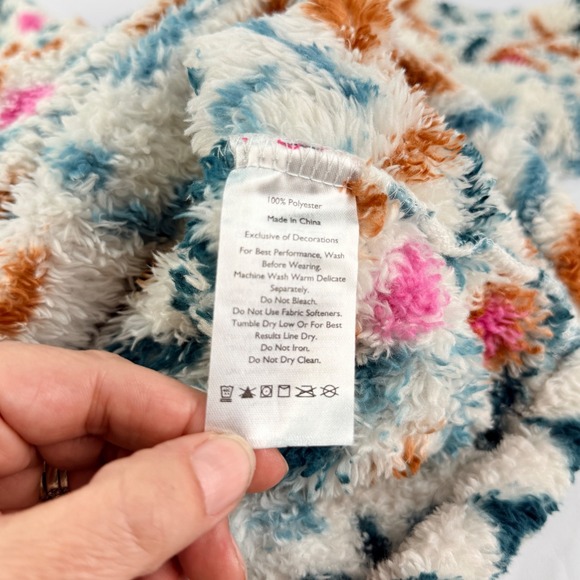 Eddie Bauer XXL Women Sherpa Fleece 1/4 Zip Aztec Geometric Pullover Sweatshirt - Picture 9 of 11